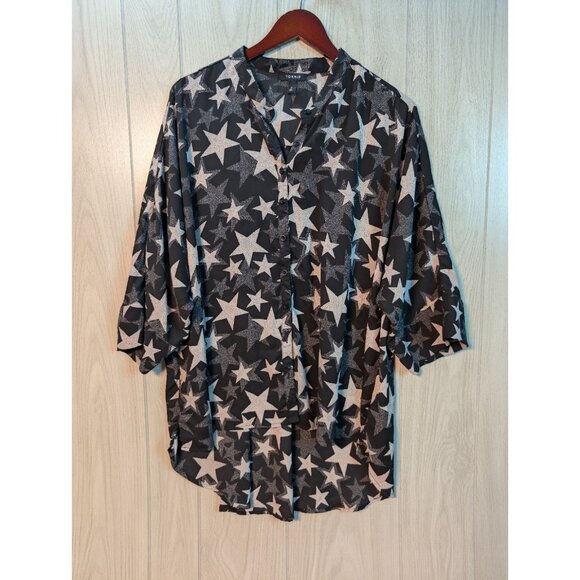 Torrid Harper Tunic Shirt Womens 2 Polka Dot Stara Print 3/4 Sleeve Top - Picture 1 of 6